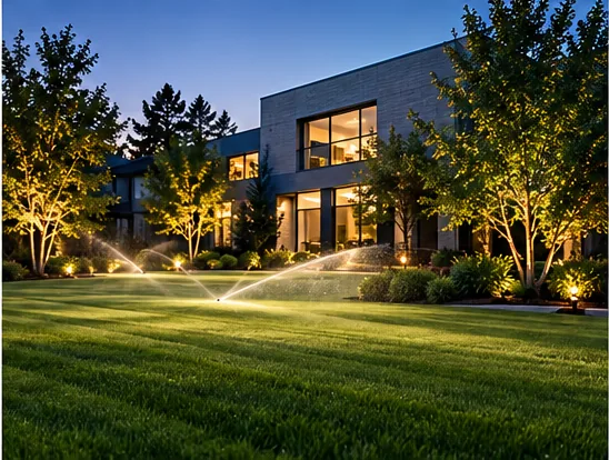 Modern home with irrigation